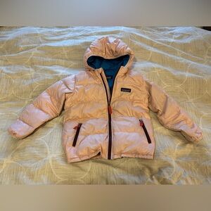 Patagonia Light Pink Puffer Jacket with Blue Interior